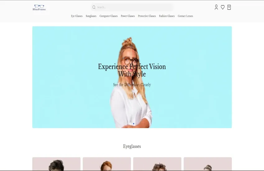 Blue Frame homepage