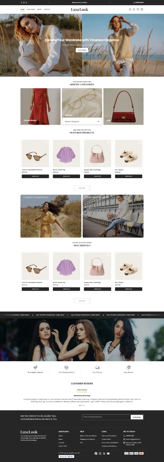 Luxe Look homepage