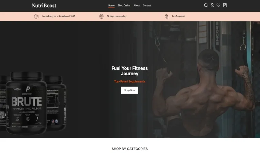 Nutriboost homepage