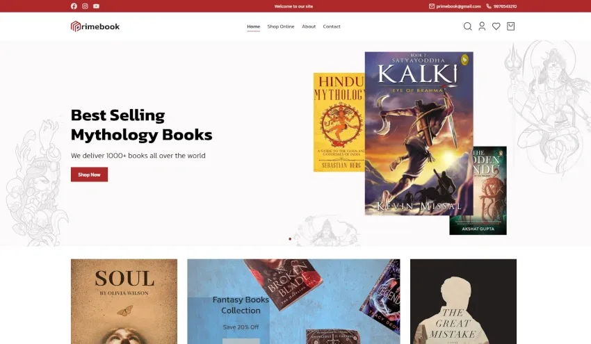 Primebook homepage