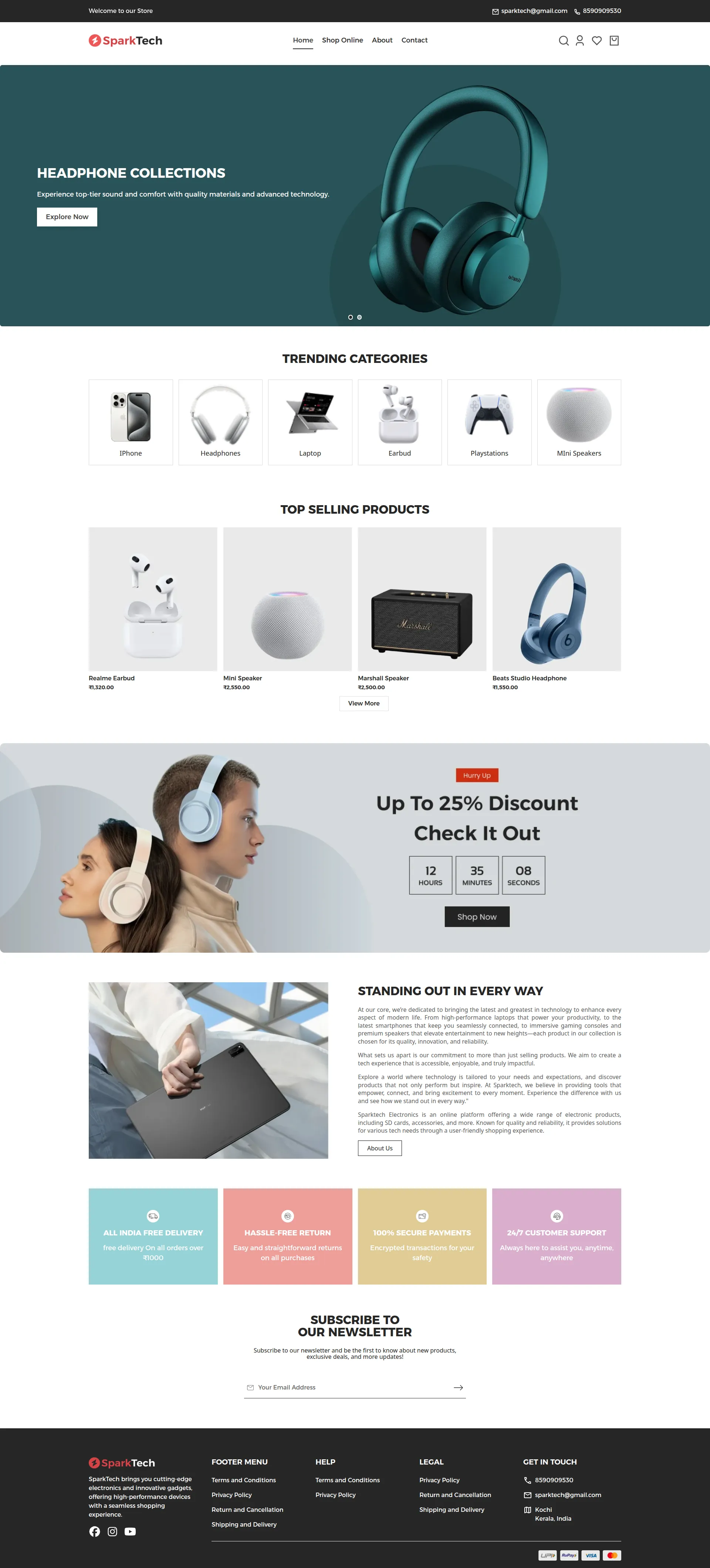 SparkTech homepage