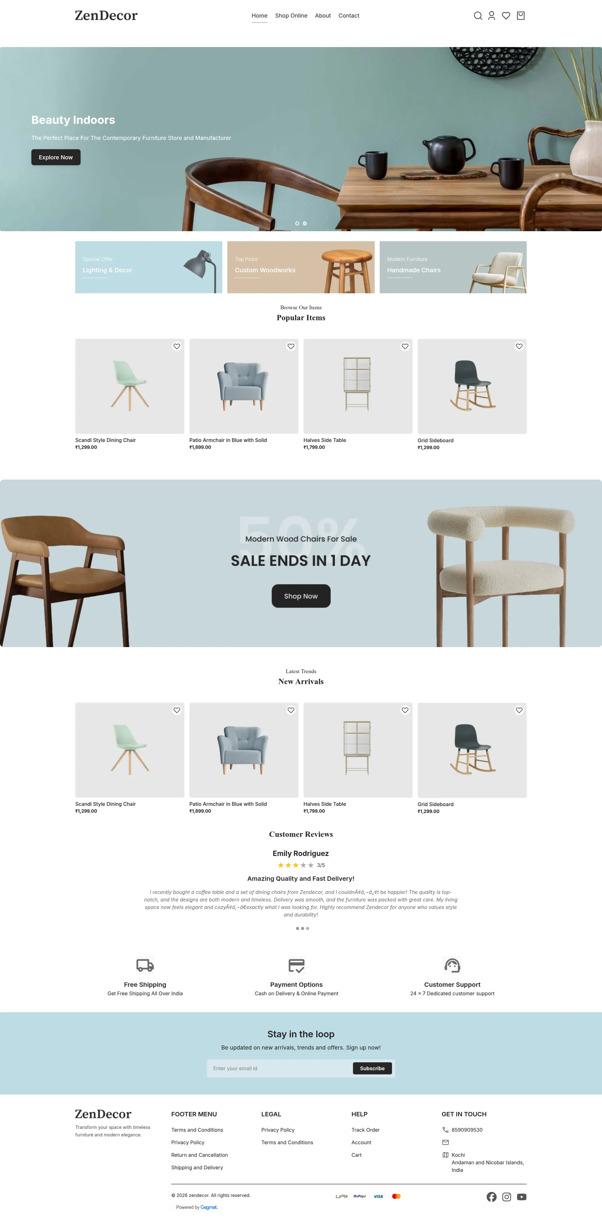 Zendecor homepage